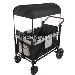 Twins baby stroller 4-seat wagon stroller for toddlers kids camping cart