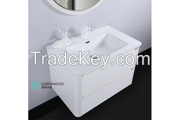 Wall Mounted Bathroom Vanity Cabinet Luxury Bathroom Wooden White Storage Cabinet with Sink KLD-800/KLD-900/KLD-1000/KLD-1200