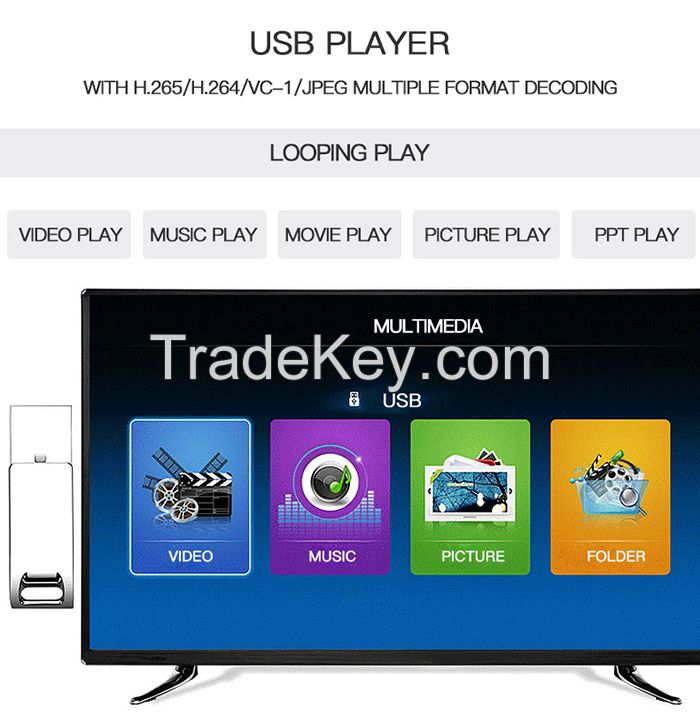 75inch Led Tv 4k Uhd Oled Ultra Slim Android 12 System 5g Wifi Wall Bracket Bluetooth Remote