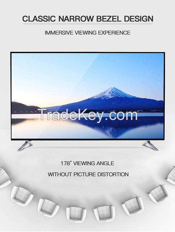 75inch Led Tv 4k Uhd Oled Ultra Slim Android 12 System 5g Wifi Wall Bracket Bluetooth Remote