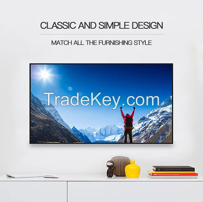 75inch Led Tv 4k Uhd Oled Ultra Slim Android 12 System 5g Wifi Wall Bracket Bluetooth Remote