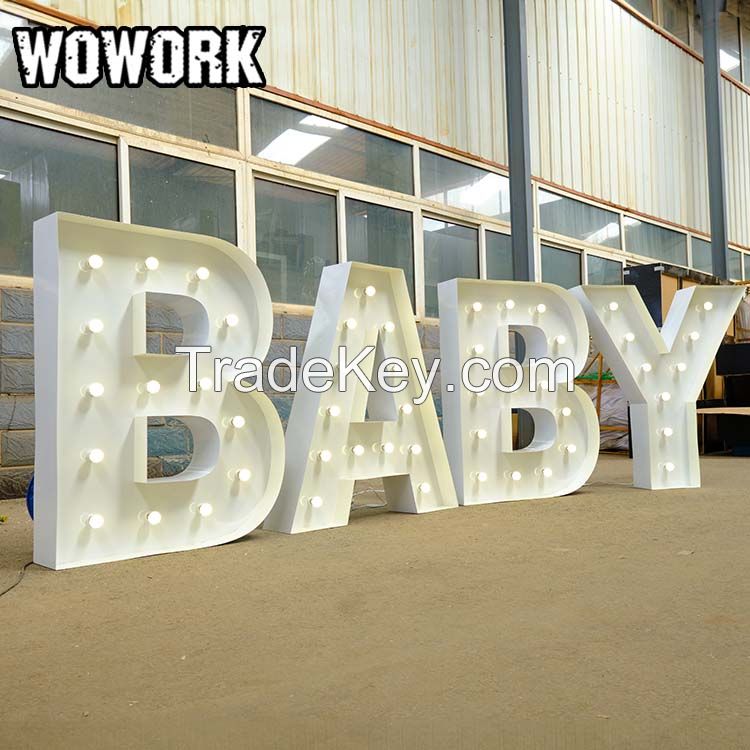 WOWORK RGB neon marquee letter number giant light up letters light for wedding party decoration