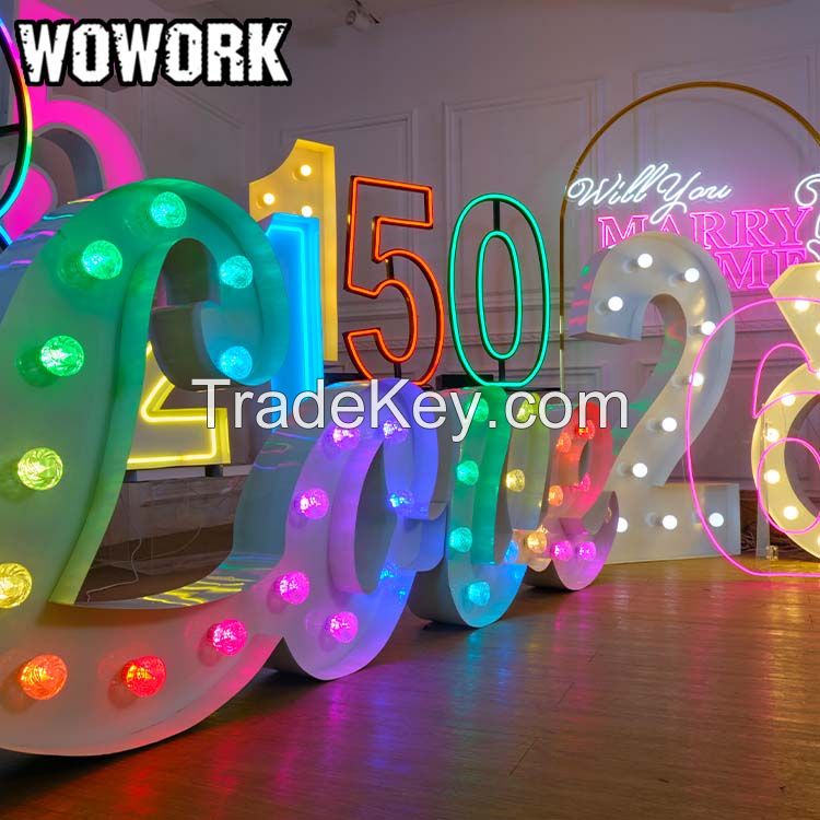 WOWORK colored RGB marquee letter wedding party event decoration