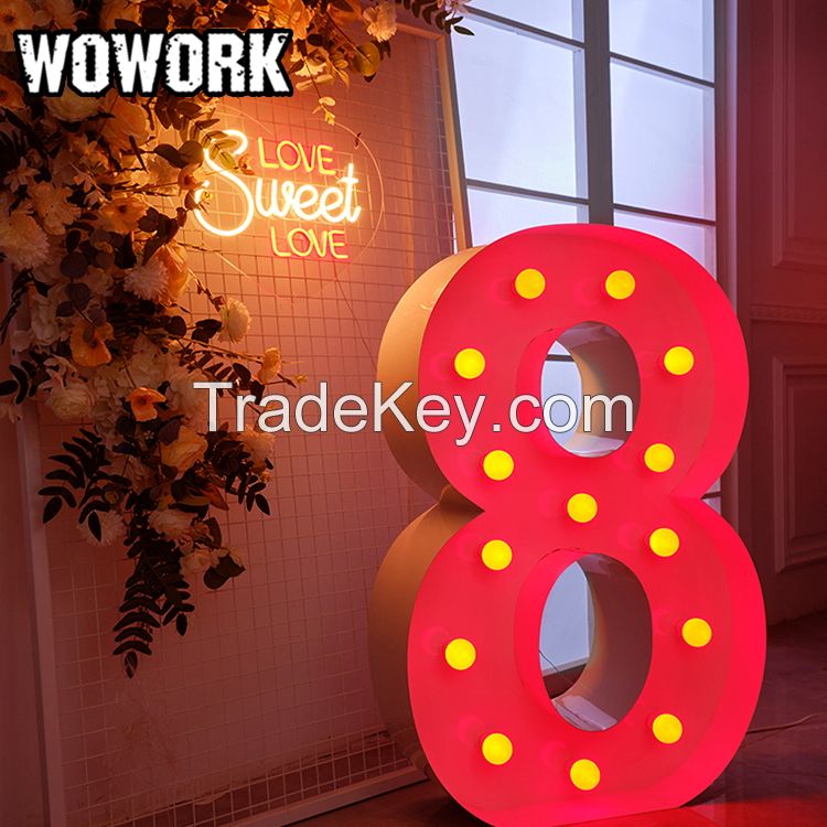 WOWORK colored bulb marquee letter wedding party event decoration