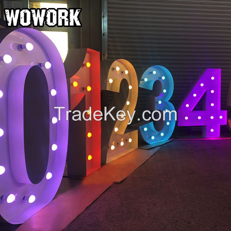 WOWORK colored bulb marquee letter wedding party event decoration