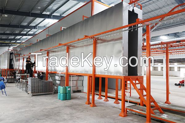 Shelf electrostatic coating line