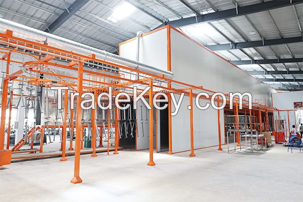 Shelf electrostatic coating line