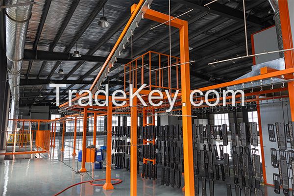 Electronic door lock electrostatic coating line