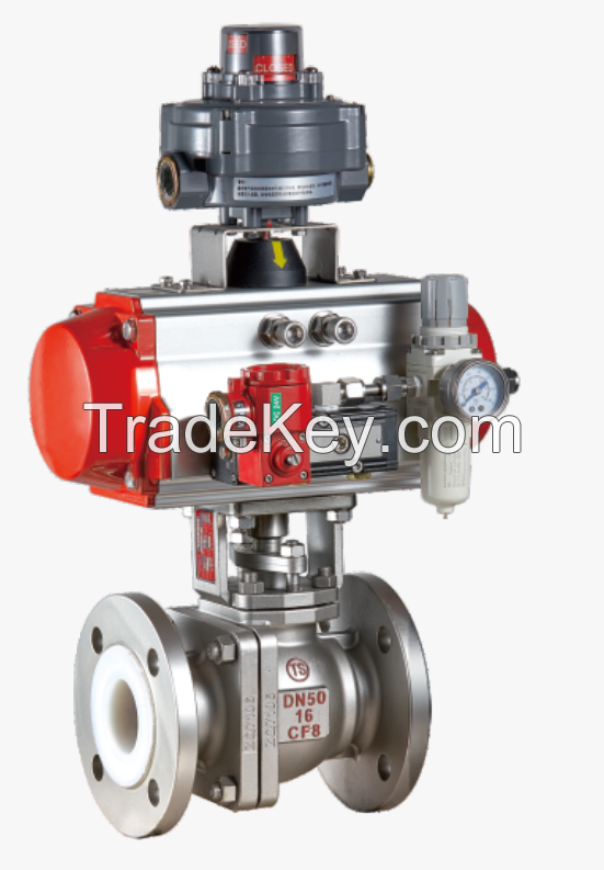 Fluoroplastic-Lined Cut-off/Regulating Ball Valve