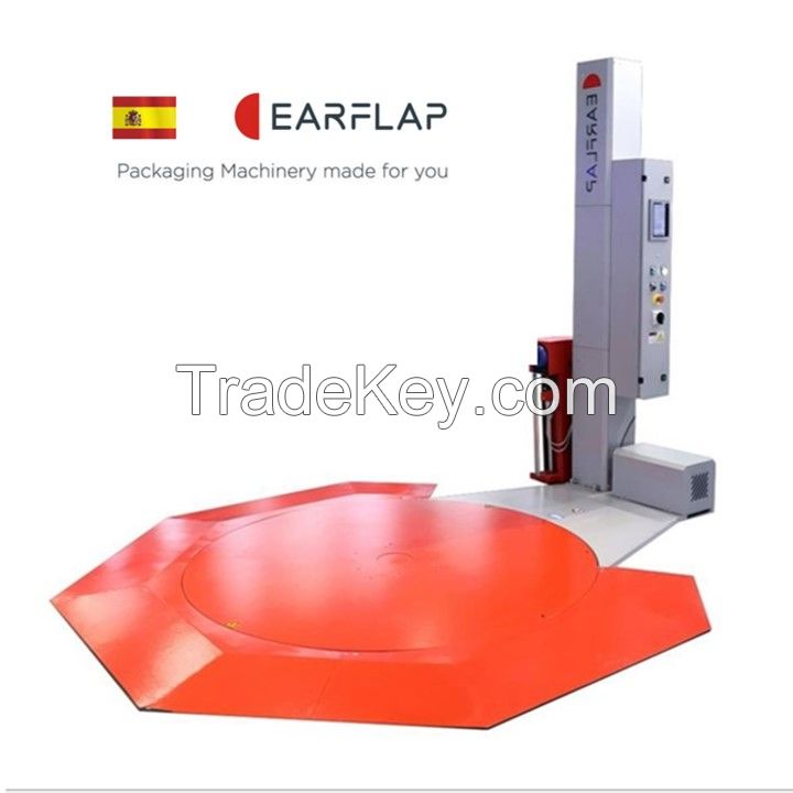 Earflap Pallet Stretch Wrapping Machine Low Turntable Wrapper