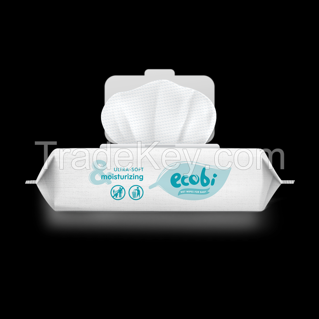 Ecobi 100% Non-Woven Spunlace Baby Wipes Hypoallergenic and Gentle on Sensitive Skin Soft for Household Cleaning