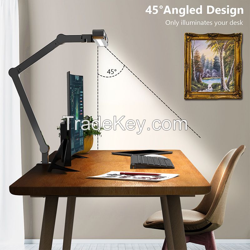 Folable desk lamp with swing arm office work reading study table lamp