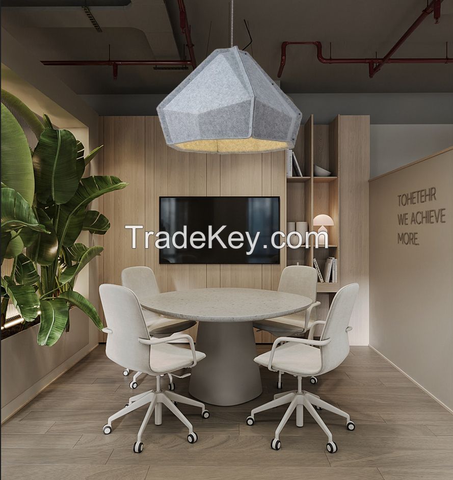 Acoustic Felt Pendant Light Fabric Sound Absorbing Suspending Felt Lamp for Office Open space Kitchen Island and Restaurant Decoration