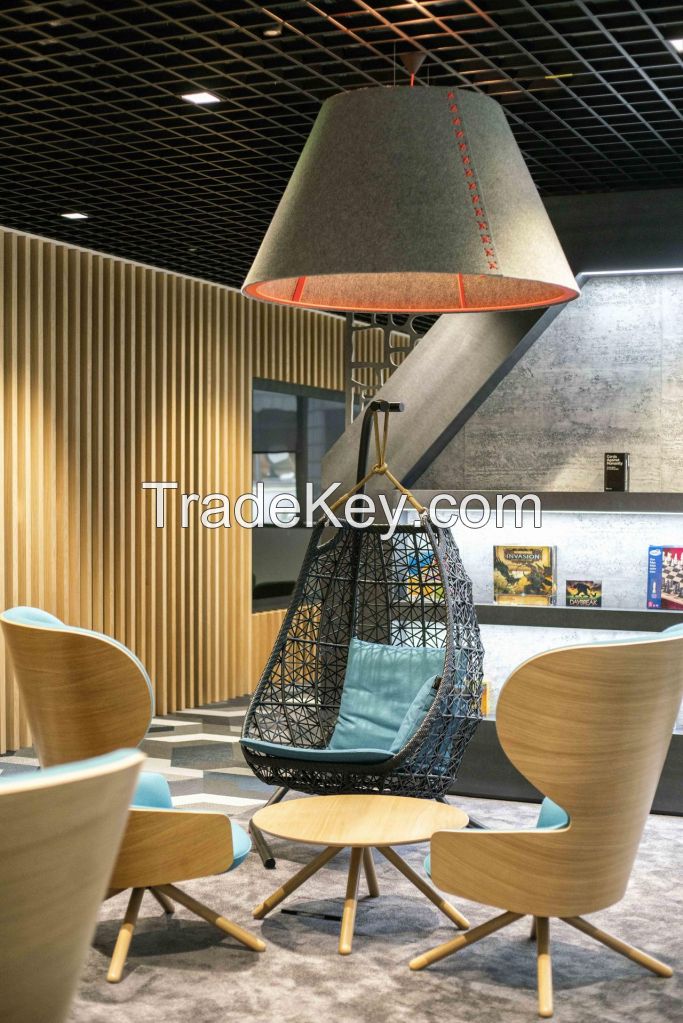 Acoustic Felt Pendant Light Fabric Sound Absorbing Suspending Felt Lamp for Office Open space Kitchen Island and Restaurant Decoration