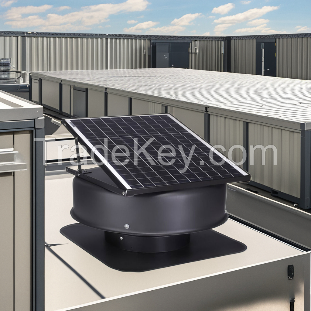 Solar attic roof ventilation fan