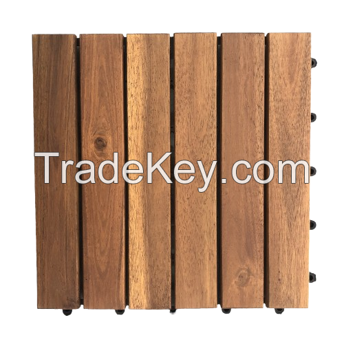 Kanhome T6A2 Wholesale Premium Wood DIY Interlocking Decking Tiles Interlocking For Exterior And Interior Decor Balcony