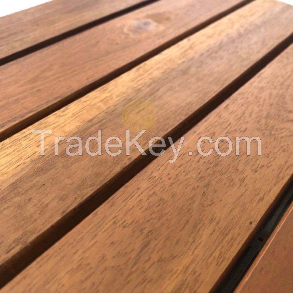 Kanhome T6A2 Wholesale Premium Wood DIY Interlocking Decking Tiles Interlocking For Exterior And Interior Decor Balcony