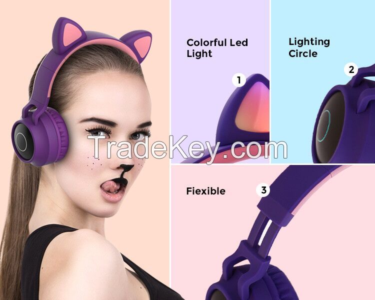 Cute bluetooth headphone noise cancelling headset for music lover