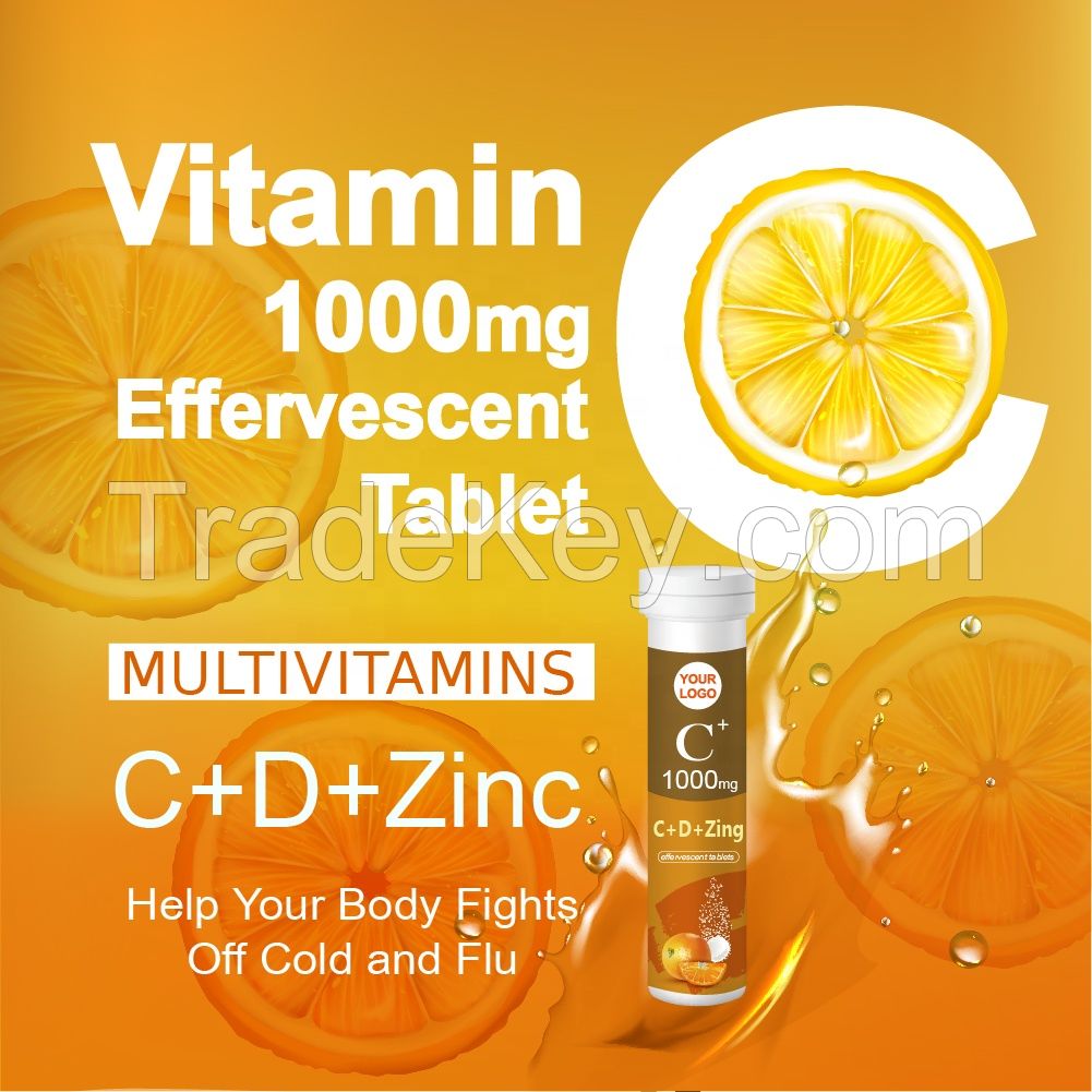 Supplement Private Label for Multivitamins Vitamin C 1000mg Effervescent Tablets OEM ODM CDMO