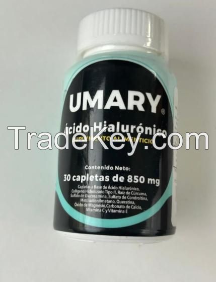 UMARY Hyaluronic Acid - Cido Hialurnico 30 Caplets 850 Mg