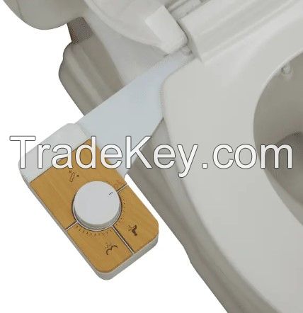 ABS Plastic Bidet with Wooden Dual Nozzle Attachment