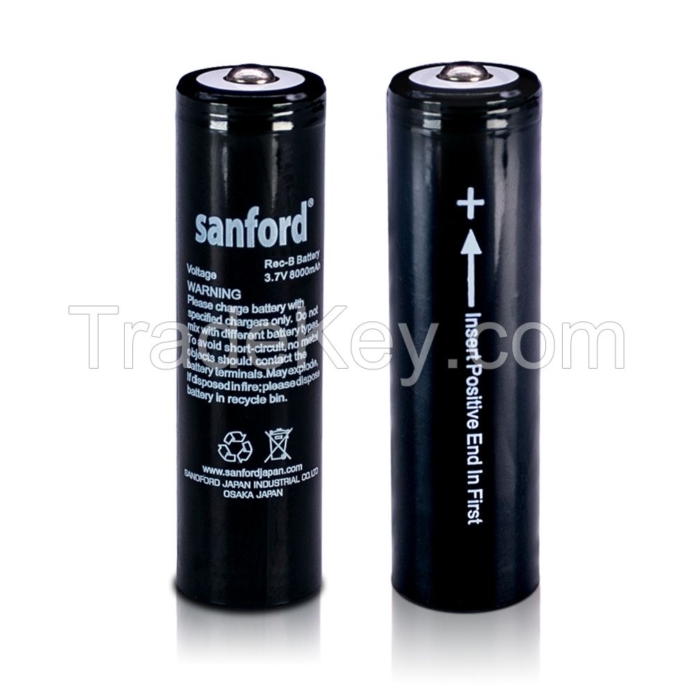 Sanford New 18650 Battery High Quality 8000mAh 3.7V 18650 Lithium ion Battery Rechargeable Battery for Flashlight