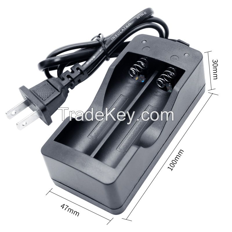 EU US Plug 2 Slots 18650 Battery Charger For 3.7V 18650 Rechargeable Li-ion Batteries