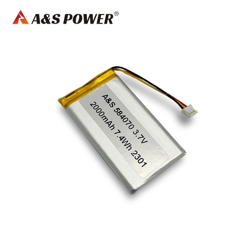 Li-Polymer Rechargeable Battery AS584070 3.7v 2000mAh LiPo Battery
