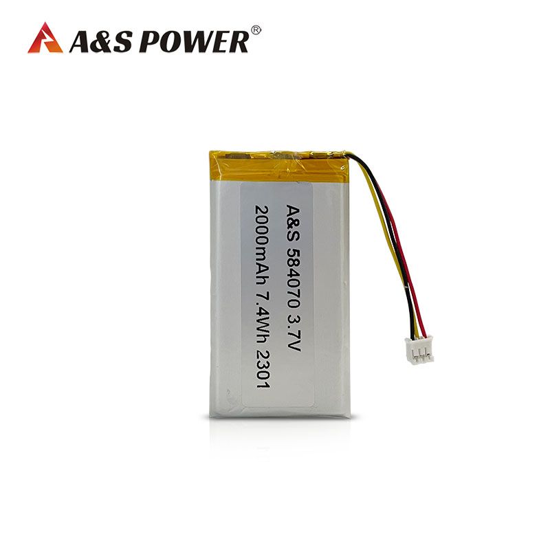 Li-Polymer Rechargeable Battery AS584070 3.7v 2000mAh LiPo Battery