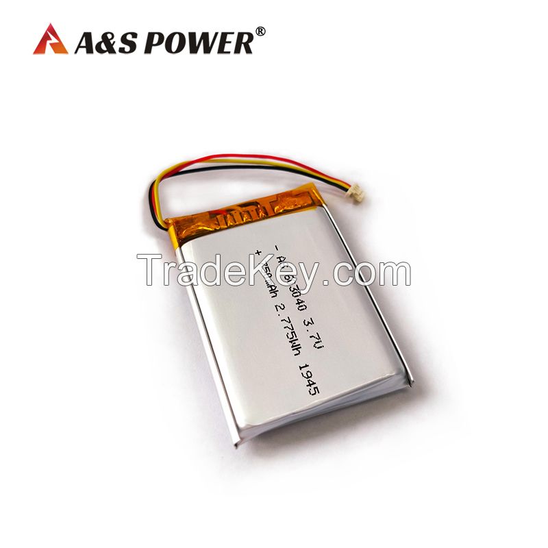 UL2054/CB/KC/CE Certified Rechargeable Lipo 603040 3.7V 750mAh Lithium polymer battery