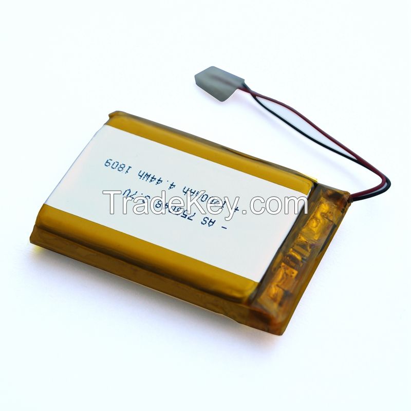 Rechargeable lithium battery 500 cycles UL/KC/CE Certified 753048 3.7v 1200mAh Lipo Li-polymer battery