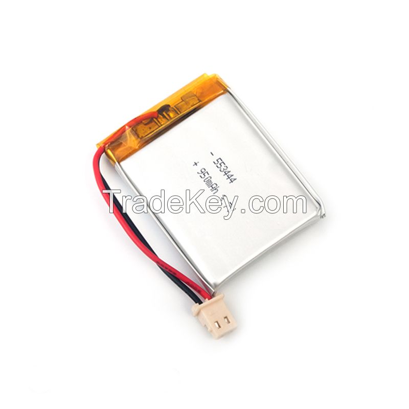 Thin Lipo Battery AS553444 3.7V 950mAh Rechargeable Lithium Polymer Battery for Electronics