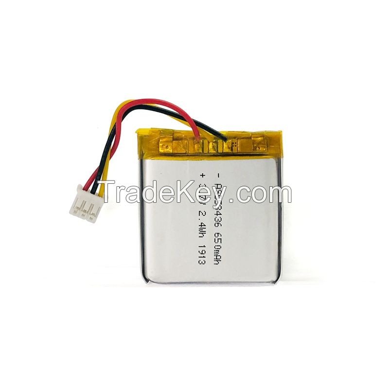 Thin Lipo Battery AS553444 3.7V 950mAh Rechargeable Lithium Polymer Battery for Electronics