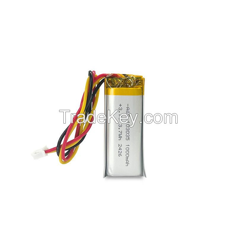 Rechargeable 3.7V 1000mAh Lithium Ion Polymer battery AS103035 with UL/CE Certifications