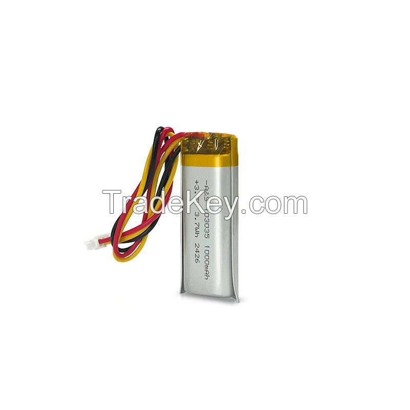 Rechargeable 3.7V 1000mAh Lithium Ion Polymer battery AS103035 with UL/CE Certifications