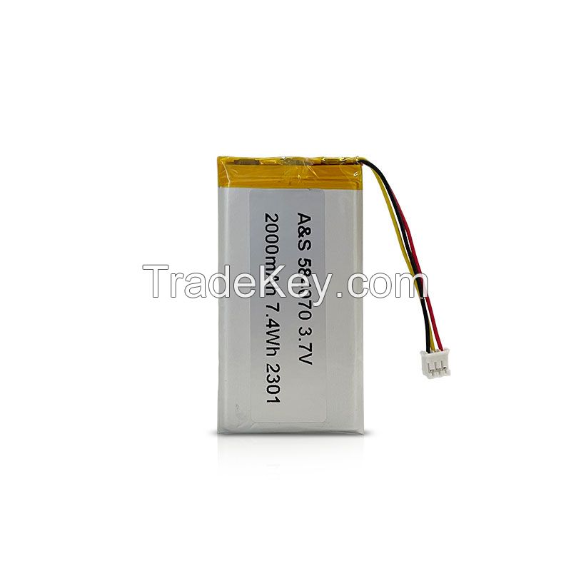 15 Years China Factory UL2054/CB/KC/CE Certified 3.7V 2000mAh lithium polymer battery AS584070