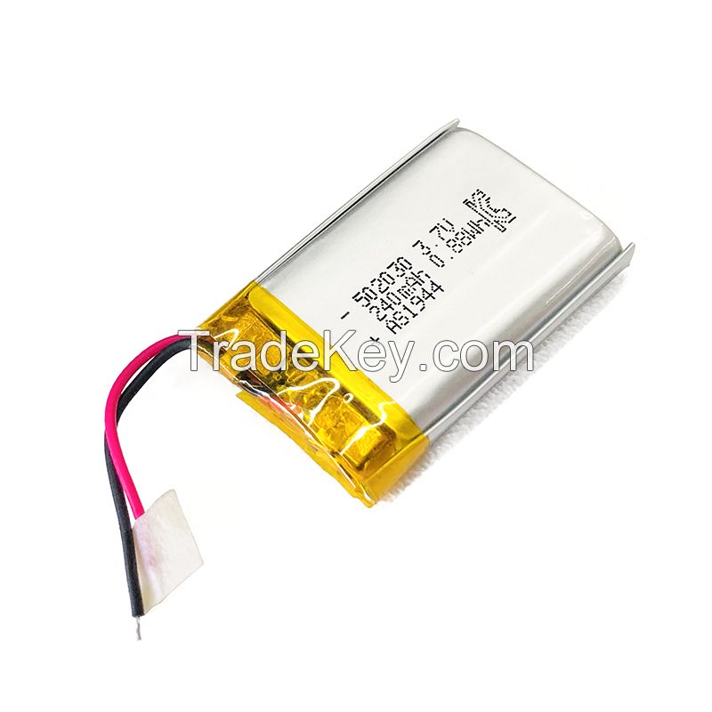 China Factory Supply Lithium ion battery 3.7v 240mAh 502030 Rechargeable Lipo battery with UL/CE/BIS/UN38.3 Certifications
