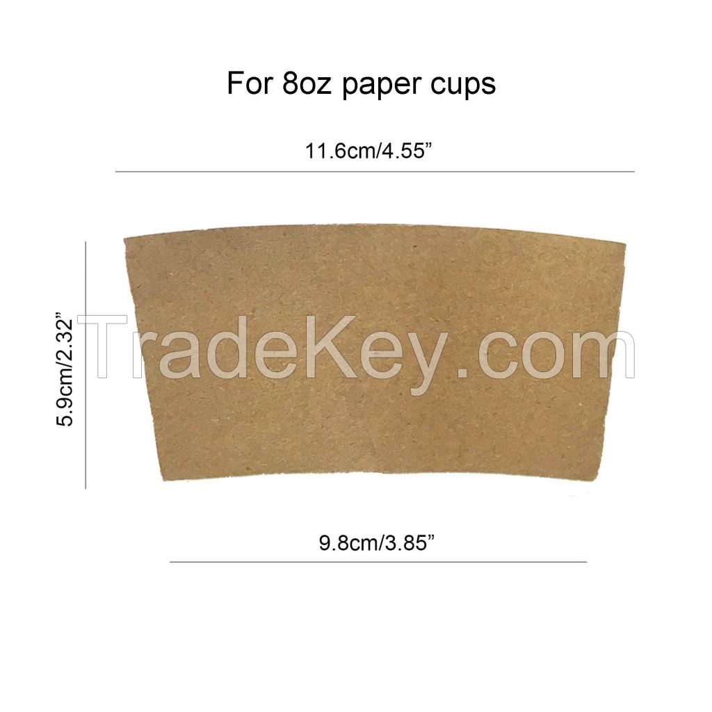 Paper cup sleeves for 8oz and 10-20oz cups