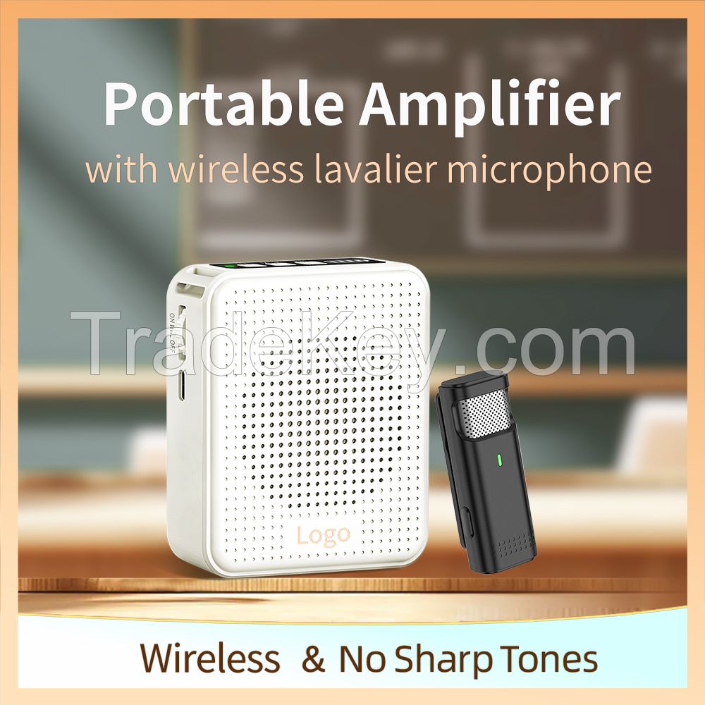 Mini Amplifier For Teacher Tutor Guide with Wireless Lavalier Microphone Portable Voice Amplifier