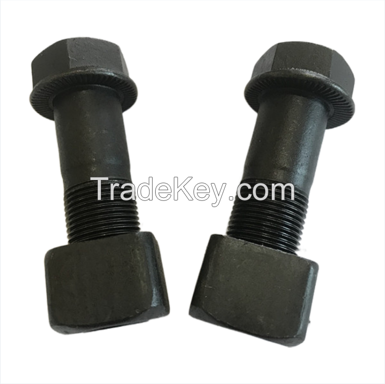 High Quality Crawler Excavator flat head track shoe bolt and nut M20X65F with good quality and better price made in China