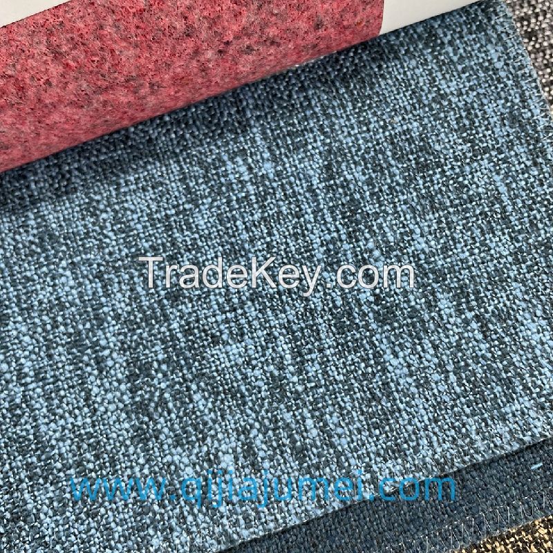 430GSM Polyester linen like plain yarn dyed sofa fabric