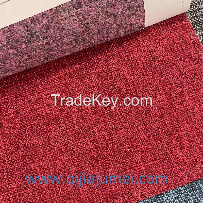 430GSM Polyester linen like plain yarn dyed sofa fabric