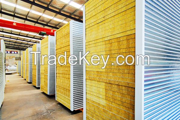 Machine-made rock wool color steel sandwich panel