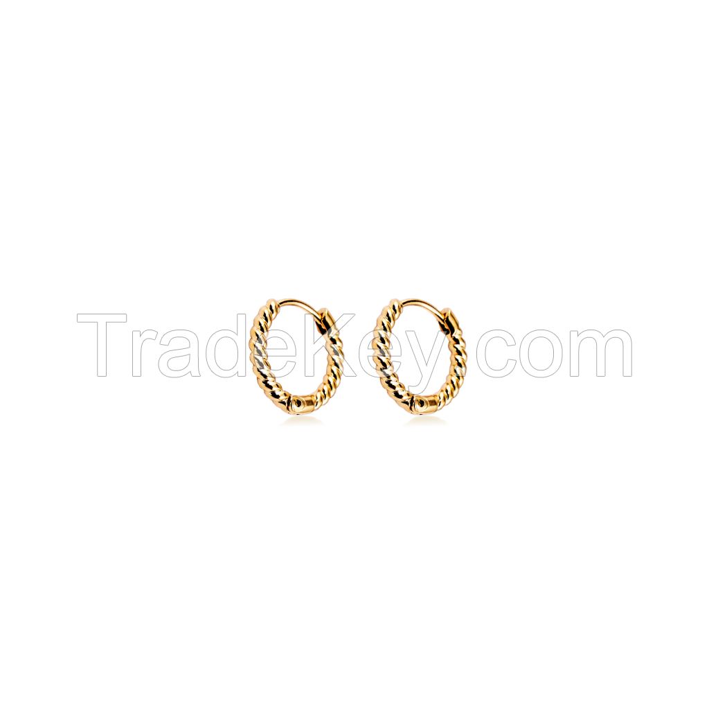 Trendy Stainless Steel Earrings Fashion Jewelry Hoop Stud Beaded Earrings