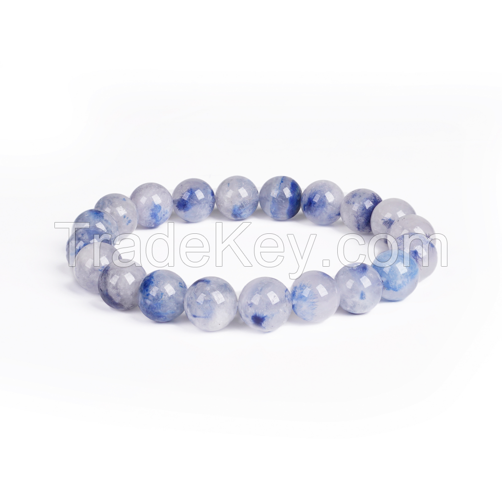 Natural Crystal Semi Precious Gemstone Round Beaded Bracelet