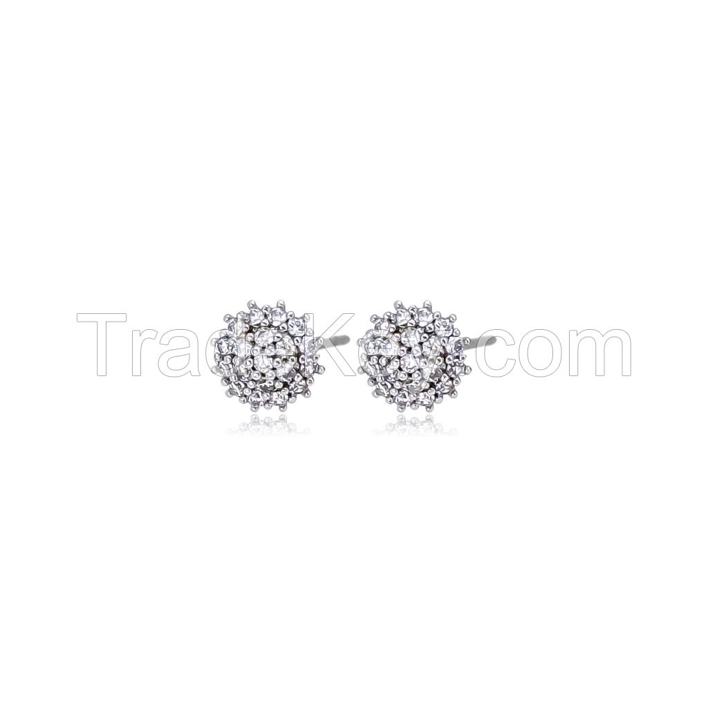 Cubic Zirconia Stud Earrings Huggies Stainless Steel Jewelry Fashion Waterproof Jewels For Women Wholesale