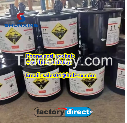 Silver liquid mercury Hg cas 7439-97-6 34.5kg/flask 99.999% purity in stock on sale