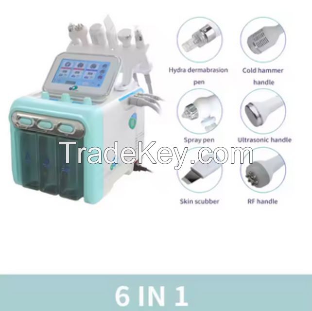 6 in 1 Aqua Hydra Peeling Dermabrasion H2o2 Small Bubble Facial Care Hydro Facial Cleaning Machine