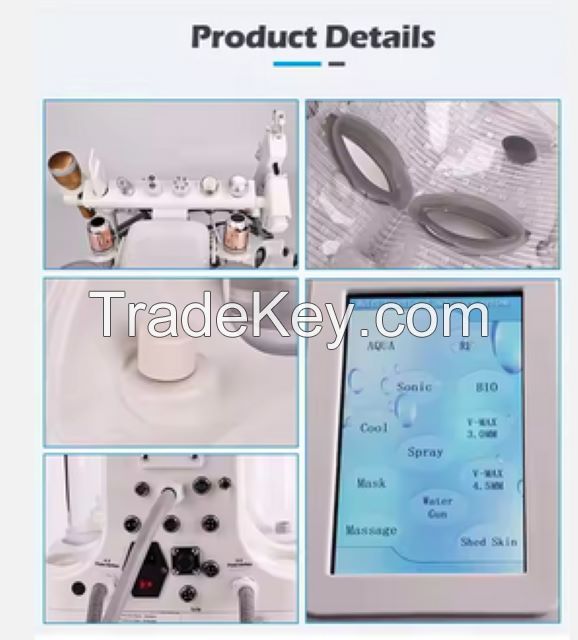 6 in 1 Small Bubble Vertical Hydra Dermabrasion Oxygen Facial Rejuvenation Machines 6 Heads Ultra Micro Bubble Cleaner Sink Peel