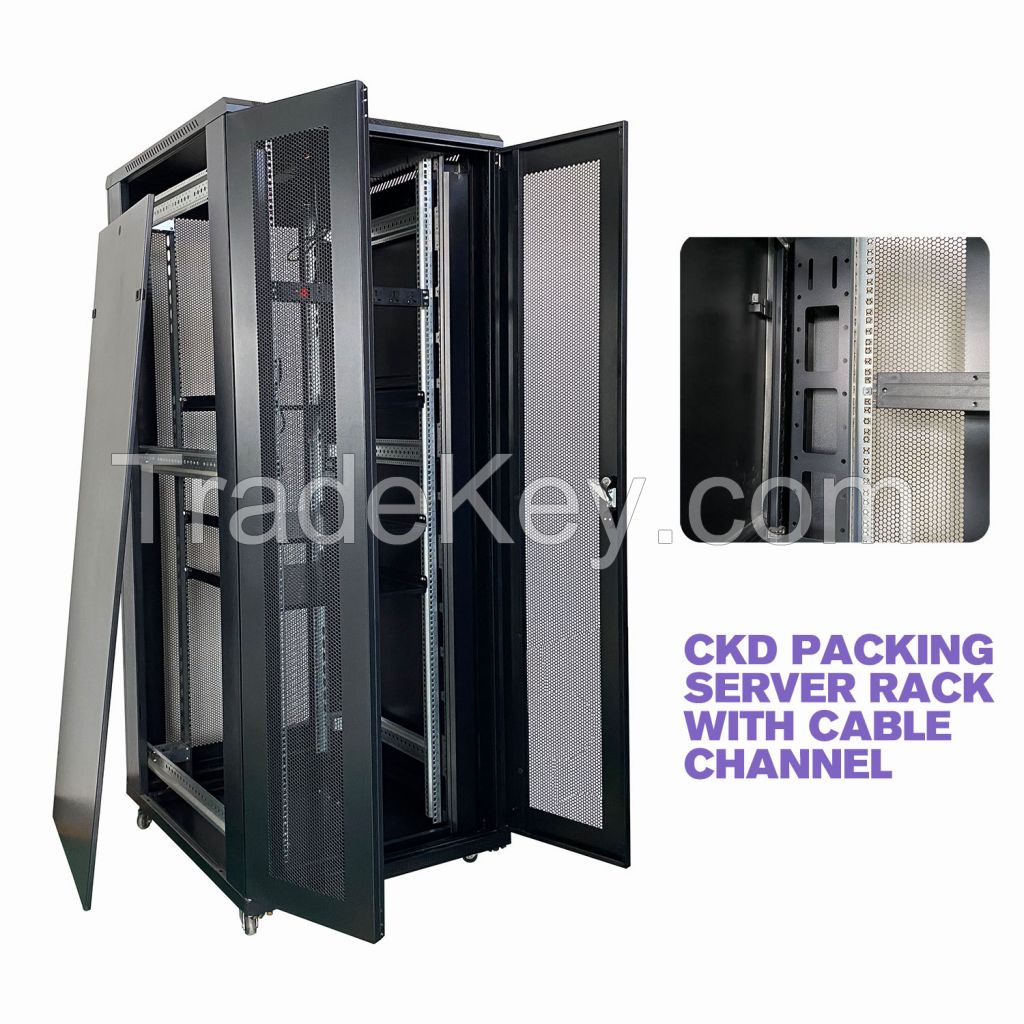 19 Inch Free Standing Network Cabinet Server Racks 42U 600*600*2000